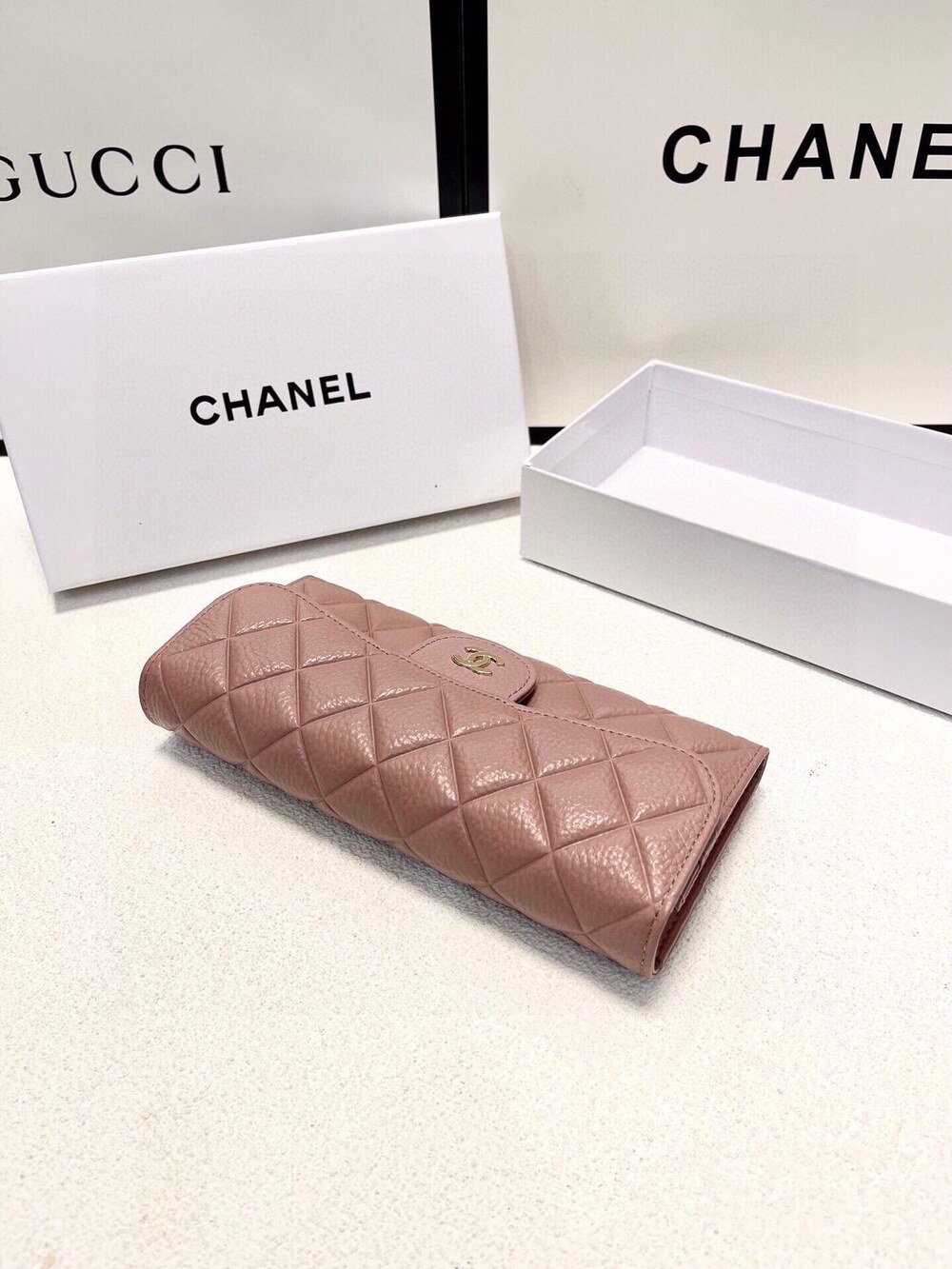 Chanel Classic Flap Long Wallet, Pink Caviar Leather - Picture 3 of 9